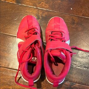 Nike Kids Red Baseball Cleats with White Accents